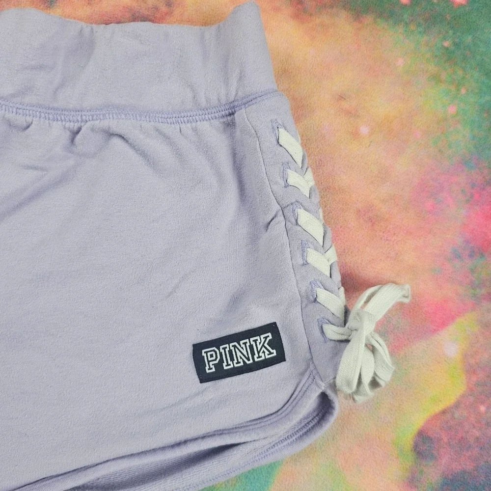 PINK Victoria's Secret Lace-Up‎ Shorts Lavender Loungewear Comfy Casual